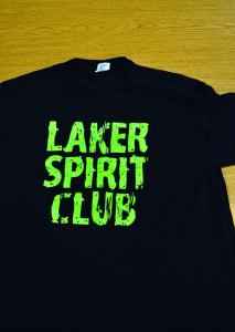 The Laker Spirt Club gave away 100 black t-shirts at the Jan. 16. Mercyhurst College women’s hockey game.